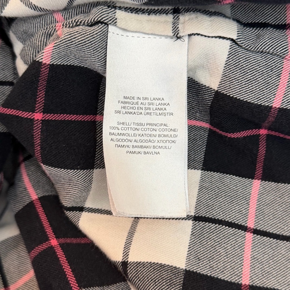 Lauren Ralph Lauren Womens M Black Pink Plaid Flannel Shirt Outdoor Preppy Check - Picture 9 of 11
